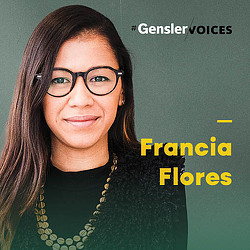 A woman wearing glasses.